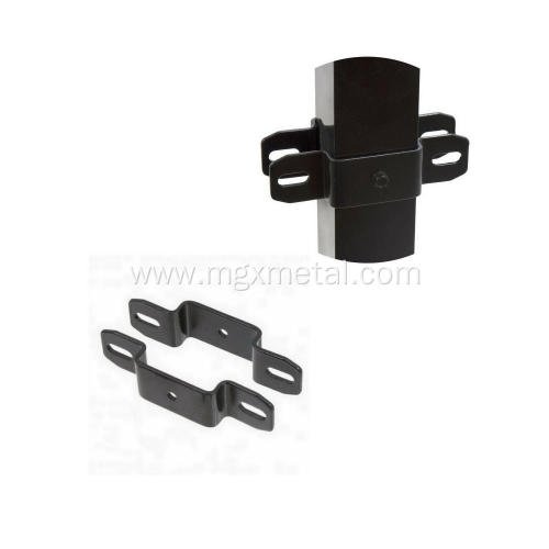 Decoration Mount Bracket Customized Black Powder Coated Steel Fence Post Bracket Supplier